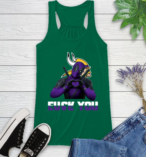 NHL Minnesota Vikings Deadpool Love You Fuck You Football Sports Racerback Tank 6