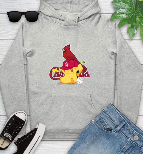 MLB Pikachu Baseball Sports St.Louis Cardinals Youth Hoodie