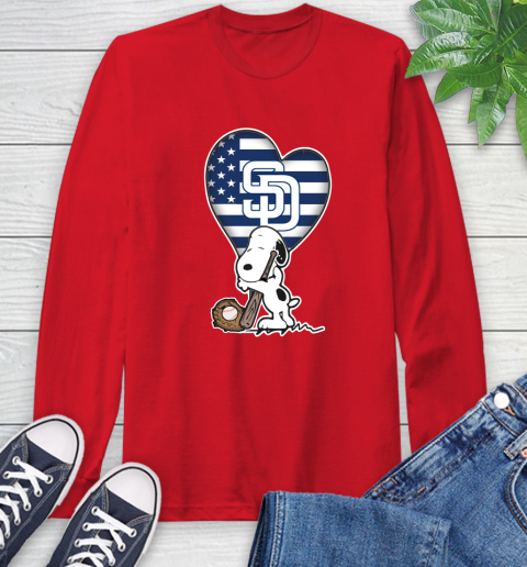 San Diego Padres MLB Baseball The Peanuts Movie Adorable Snoopy Long Sleeve T-Shirt 10