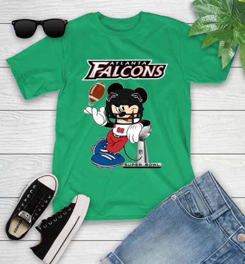 NFL Atlanta Falcons Mickey Mouse Disney Super Bowl Football T Shirt Youth T-Shirt 6