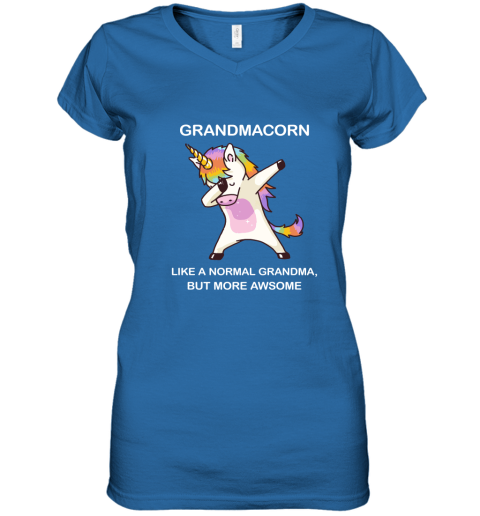 Unicorn Grandmacorn Dabbing Like A Normal Grandma But More Awesome Women's V-Neck T-Shirt