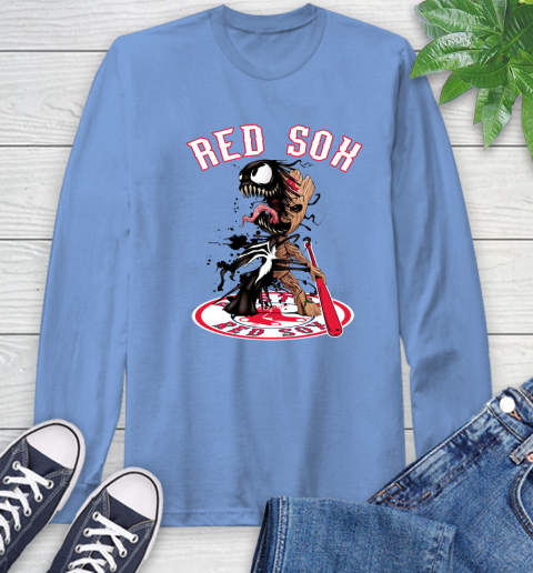 MLB Boston Red Sox Baseball Venom Groot Guardians Of The Galaxy Long Sleeve T-Shirt 11