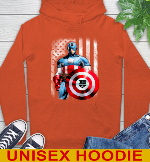 Los Angeles Kings NHL Hockey Captain America Marvel Avengers American Flag Shirt Hoodie 4