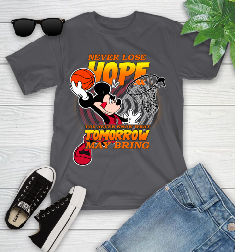 Portland Trail Blazers NBA Basketball Mickey Disney Never Lose Hope Youth T-Shirt 6