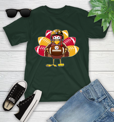 Pittsburgh Steelers Turkey Thanksgiving Day Youth T-Shirt 5