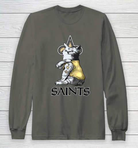 NFL Football My Cat Loves New Orleans Saints Long Sleeve T-Shirt 5