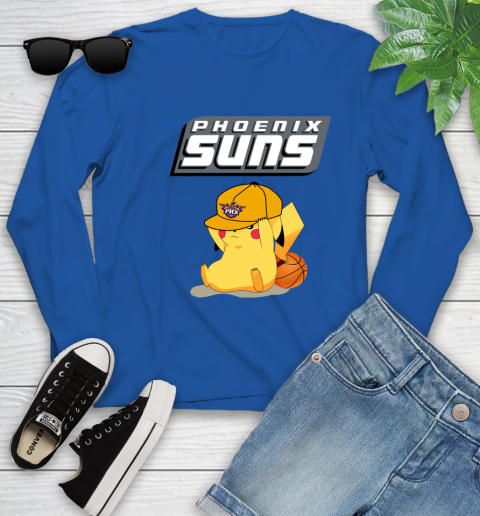 NBA Pikachu Basketball Sports Phoenix Suns Youth Long Sleeve 9