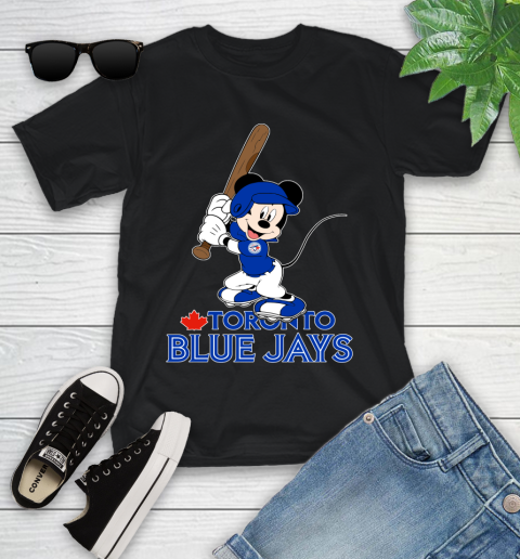 MLB Baseball Toronto Blue Jays Cheerful Mickey Mouse Shirt Youth T-Shirt