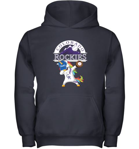 Hip Hop Dabbing Unicorn Flippin Love Colorado Rockies Youth Hoodie