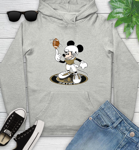 NFL Football New Orleans Saints Cheerful Mickey Disney Shirt Youth Hoodie 2