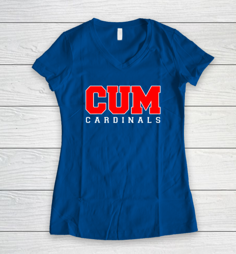 CUM Cardinals Christian University Michigan Women's V-Neck T-Shirt 5