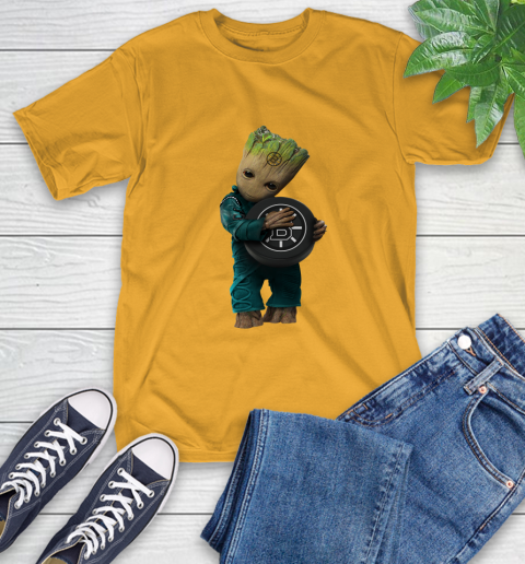 NHL Groot Guardians Of The Galaxy Hockey Sports Boston Bruins T-Shirt 3