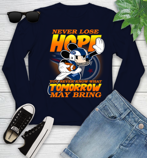 Tennessee Titans NFL Football Mickey Disney Never Lose Hope Youth Long Sleeve 2
