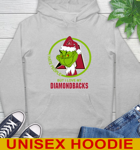 Arizona Diamondbacks MLB Christmas Grinch I Hate People But I Love My Favorite Baseball Team Hoodie 6