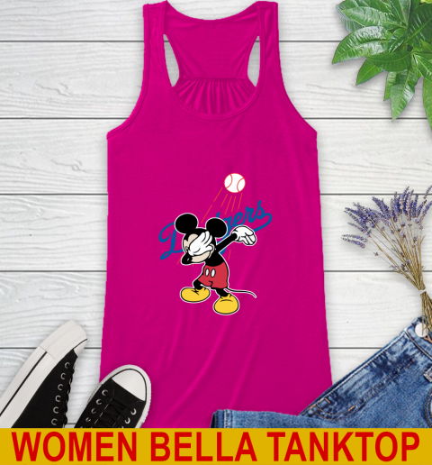 Los Angeles Dodgers MLB Baseball Dabbing Mickey Disney Sports Racerback Tank 8