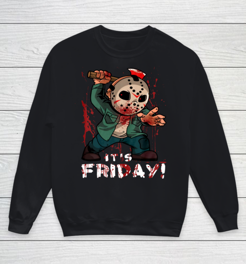 Friday 13th Jason Funny Halloween Horror Graphic Horror Movie Youth Sweatshirt