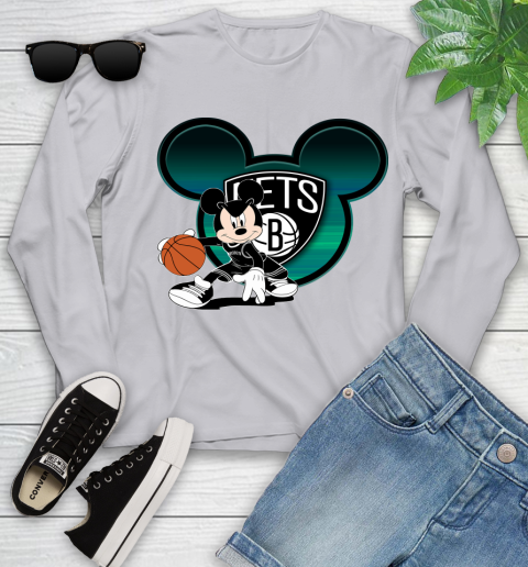 NBA Brooklyn Nets Mickey Mouse Disney Basketball Youth Long Sleeve 5