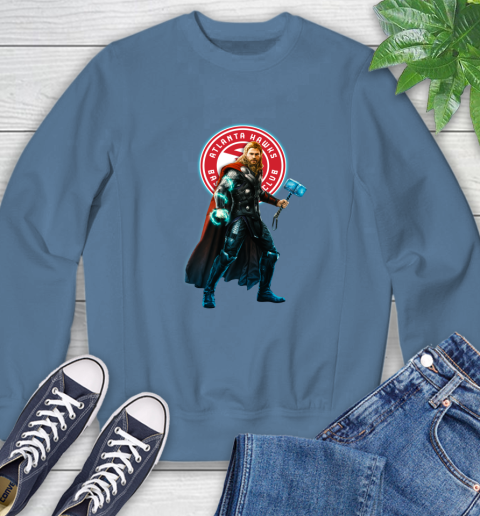 NBA Thor Avengers Endgame Basketball Atlanta Hawks Sweatshirt 7