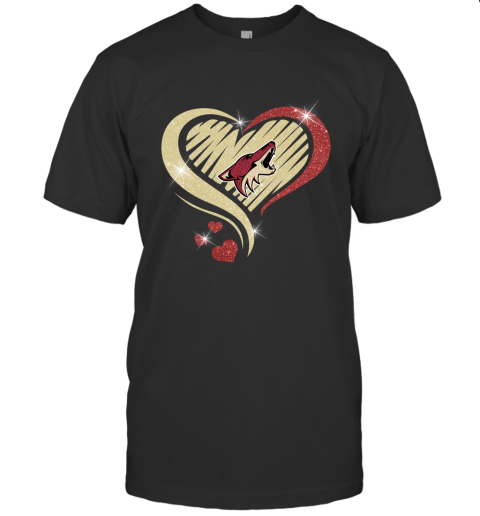 Arizona Coyotes Glitter Heart Shape  Lovely and True Gift for Fans