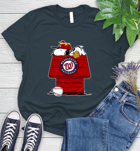 MLB Washington Nationals Snoopy Woodstock The Peanuts Movie Baseball T Shirt_000 Women's T-Shirt 8