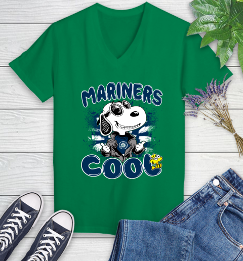 MLB Baseball Seattle Mariners Cool Snoopy Shirt Women's V-Neck T-Shirt 5 MLB Baseball Seattle Mariners Cool Snoopy Shirt Women's V-Neck T-Shirt - Image 5