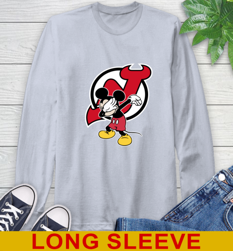 New Jersey Devils NHL Hockey Dabbing Mickey Disney Sports Long Sleeve T-Shirt 6