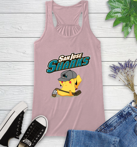 NHL Pikachu Hockey Sports San Jose Sharks Racerback Tank 11