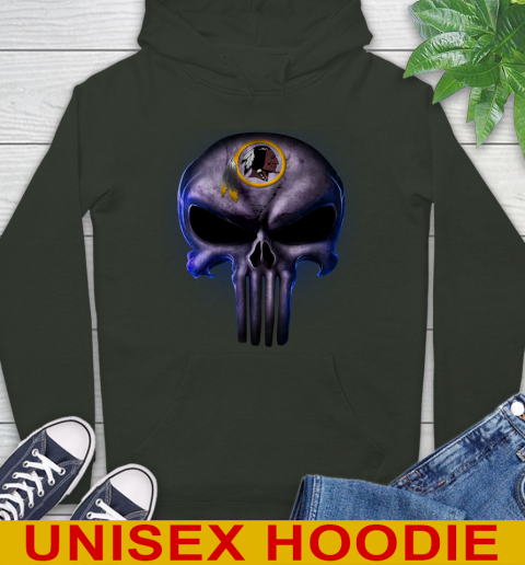 Washington Redskins NFL Football Punisher Skull Sports Hoodie 12