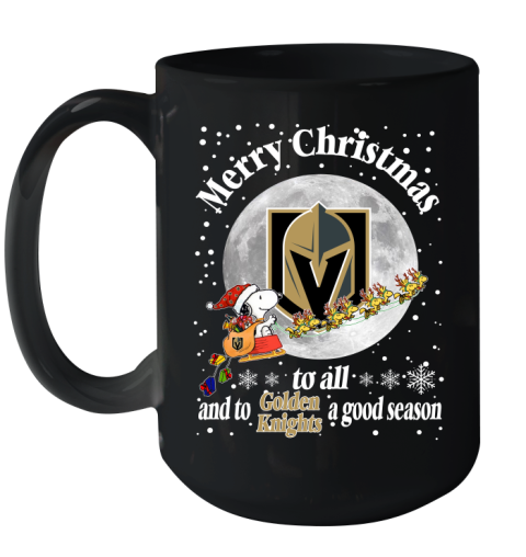 Vegas Golden Knights Merry Christmas To All And To Golden Knights A Good Season NHL Hockey Sports Ceramic Mug 15oz