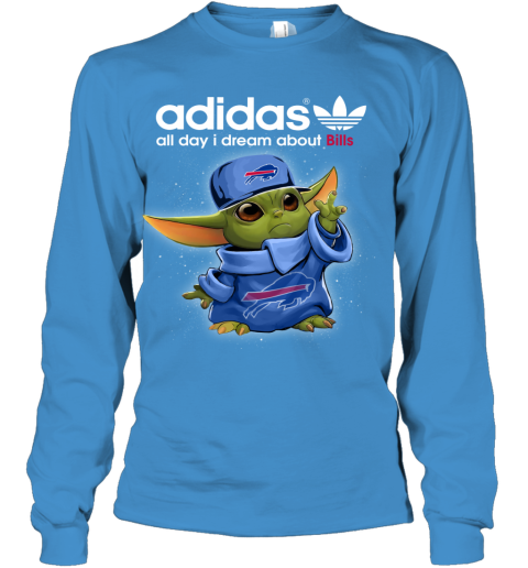 Baby Yoda Adidas All Day I Dream About  Bills oufx baby yoda adidas all day i dream aboutbills youth long sleeve 50 front sapphire