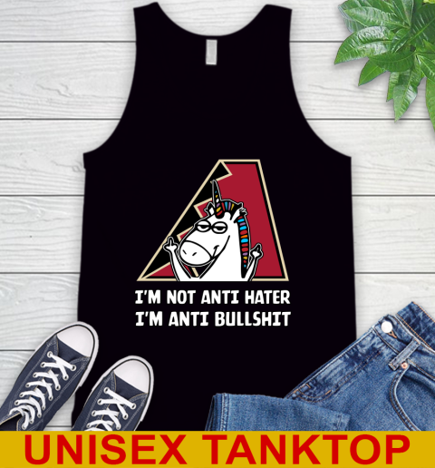 Arizona Diamondbacks MLB Baseball Unicorn I'm Not Anti Hater I'm Anti Bullshit Tank Top 2