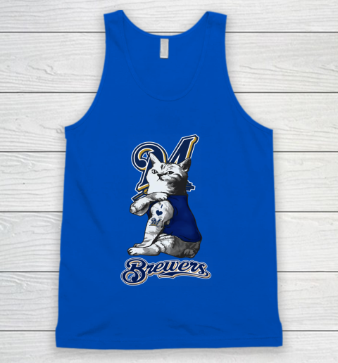 MLB Baseball My Cat Loves Milwaukee Brewers Tank Top 5 MLB Baseball My Cat Loves Milwaukee Brewers Tank Top - Image 5
