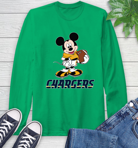 NFL Football Los Angeles Chargers Cheerful Mickey Mouse Shirt Long Sleeve T-Shirt 8