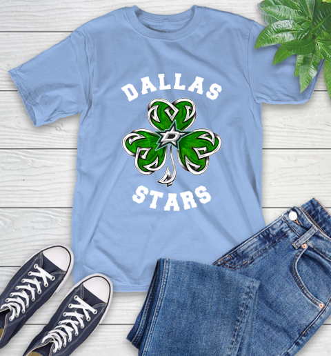 NHL Dallas Stars Three Leaf Clover St Patrick's Day Hockey Sports T-Shirt 12