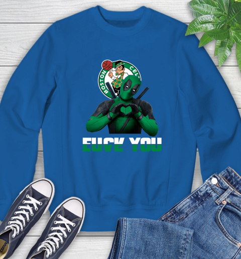 NBA Boston Celtics Deadpool Love You Fuck You Basketball Sports Sweatshirt 9