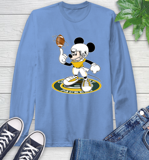 NFL Football Green Bay Packers Cheerful Mickey Disney Shirt Long Sleeve T-Shirt 12