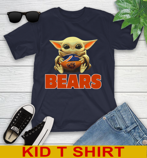 NFL Football Chicago Bears Baby Yoda Star Wars Shirt Youth T-Shirt 3