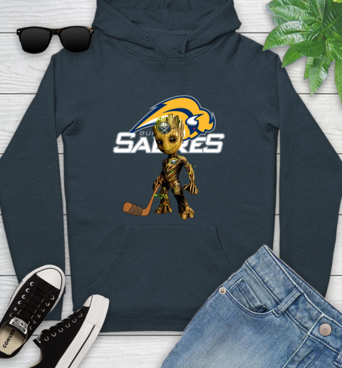 Buffalo Sabres NHL Hockey Groot Marvel Guardians Of The Galaxy Youth Hoodie 8