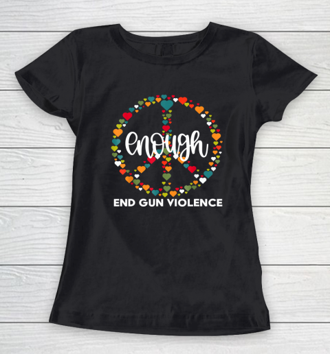 Wear Orange Peace Sign Enough End Gun Violence Women's T-Shirt