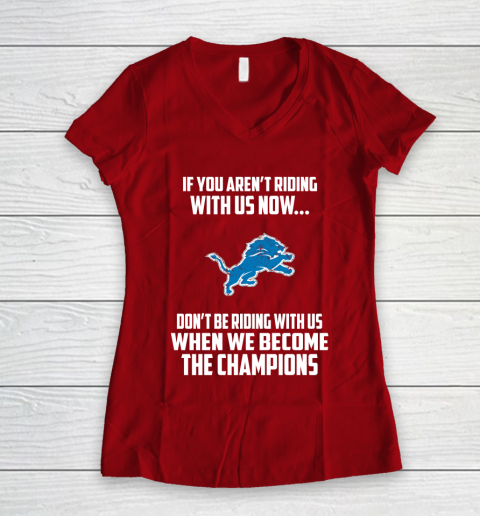 NFL Detroit Lions Football We Become The Champions Women's V-Neck T-Shirt 8