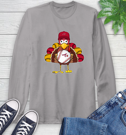 Atlanta Braves Turkey thanksgiving Long Sleeve T-Shirt 6