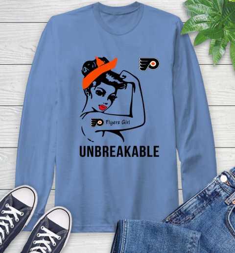 NHL Philadelphia Flyers Girl Unbreakable Hockey Sports Long Sleeve T-Shirt 10