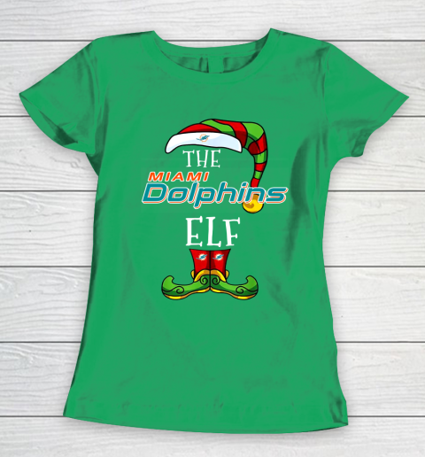 Miami Dolphins Christmas ELF Funny NFL Women's T-Shirt 5
