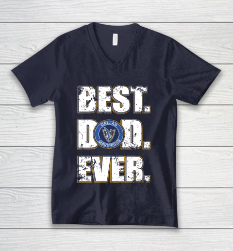 NBA Dallas Mavericks Basketball Best Dad Ever Family Shirt V-Neck T-Shirt 2