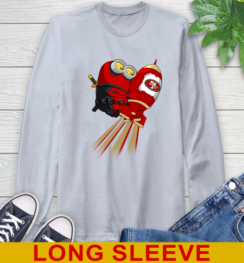 NFL Football San Francisco 49ers Deadpool Minion Marvel Shirt Long Sleeve T-Shirt 7 NFL Football San Francisco 49ers Deadpool Minion Marvel Shirt Long Sleeve T-Shirt - Image 7