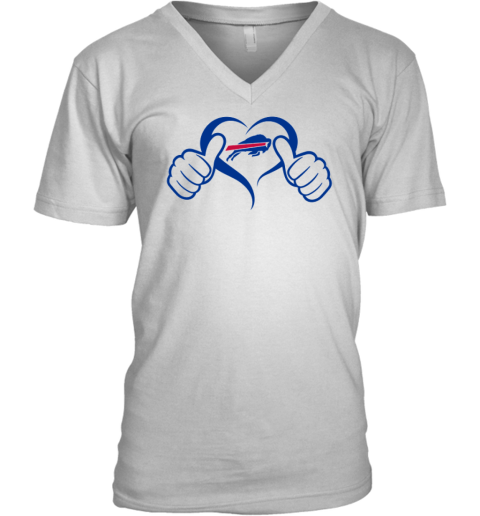Buffalo Bills Heart Hand V-Neck T-Shirt