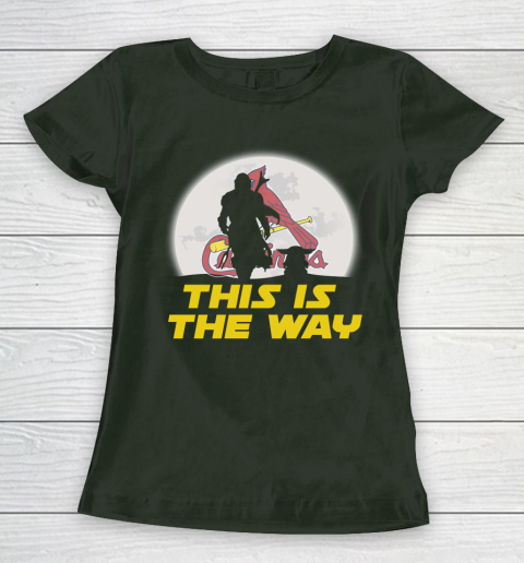 St.Louis Cardinals MLB Baseball Star Wars Yoda And Mandalorian This Is The Way Women's T-Shirt 4