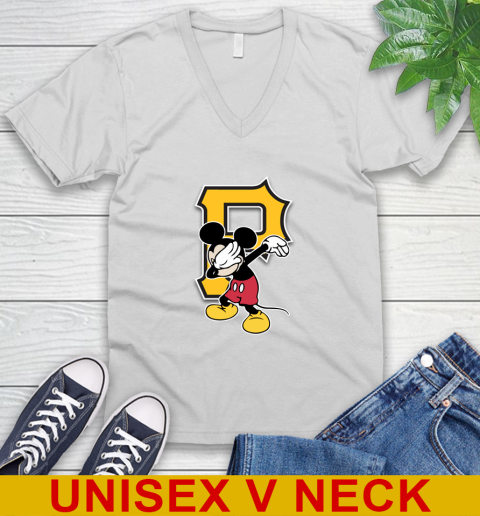 Pittsburgh Pirates MLB Baseball Dabbing Mickey Disney Sports V-Neck T-Shirt