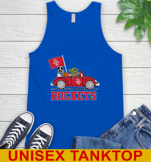 NBA Basketball Houston Rockets Darth Vader Baby Yoda Driving Star Wars Shirt Tank Top 5
