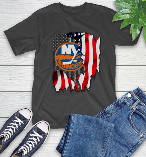 New York Islanders NHL Hockey American Flag T-Shirt
